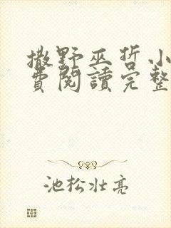 撒野巫哲小说免费阅读完整