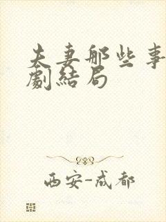 夫妻那些事电视剧结局