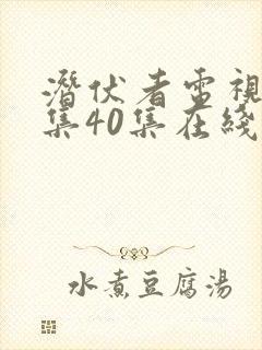 潜伏者电视剧全集40集在线观看