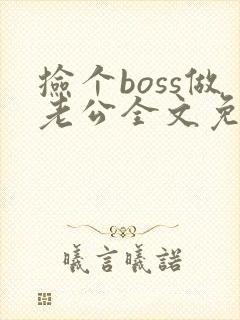 捡个boss做老公全文免费阅读