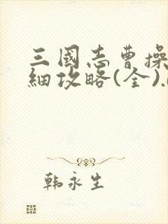 三国志曹操传详细攻略(全).doc