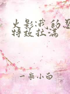 火影:我的忍术特效拉满