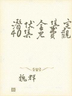 潜伏全集完整版40集免费观看