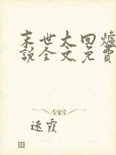 末世大回炉 小说全文免费阅读