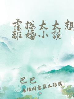 霍总太太想和你离婚小说