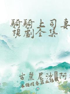 骑骑上司妻子电视剧全集