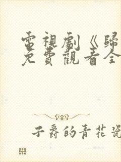 电视剧《归路》免费观看全集高清