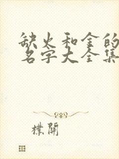 缺火和金的男孩名字大全集