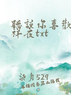 听说你喜欢我吉祥夜txt