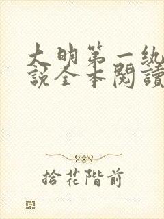 大明第一纨绔小说全本阅读