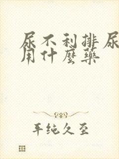 尿不利排尿困难用什么药