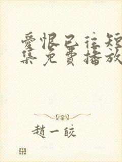 爱恨已往短剧全集免费播放