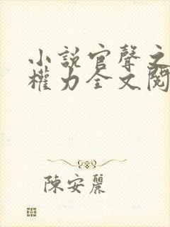 小说官声之巅峰权力全文阅读