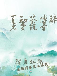 夏知茶傅辞短剧免费观看