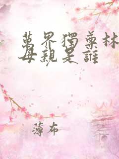万界独尊林枫的母亲是谁