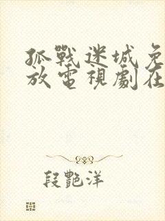 孤战迷城免费播放电视剧在线播放