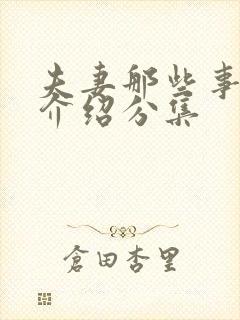 夫妻那些事剧情介绍分集