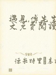 遇见,傅先生全文免费阅读