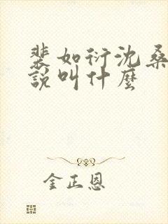 裴如衍沈桑宁小说叫什么