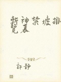 斩神禁墟排名一览表