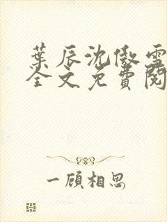 叶辰沈傲雪小说全文免费阅读