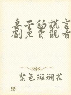 妻子的谎言电视剧免费观看完整版