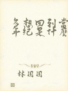 多想回到当初的年纪是什么歌