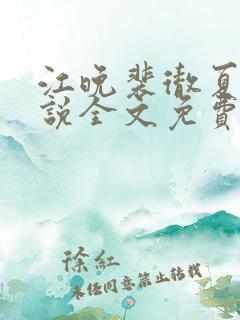 江晚裴彻夏瑶小说全文免费阅读最新