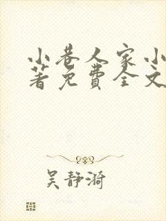 小巷人家小说原著免费全文