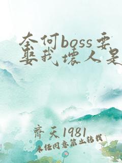 奈何boss要娶我坏人是谁