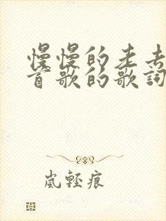 慢慢的老去是哪首歌的歌词