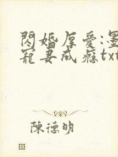 闪婚厚爱:墨少宠妻成瘾txt全本下载