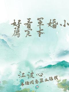 好看军婚小说推荐完本