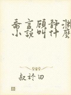 乔言顾静渊原著小说叫什么