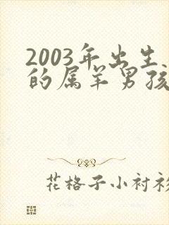 2003年出生的属羊男孩命运怎么样