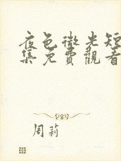 夜色微光短剧全集免费观看电视剧女