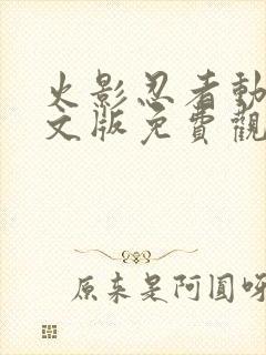 火影忍者动漫中文版免费观看