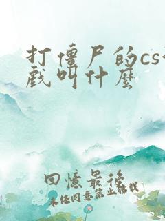 打僵尸的cs游戏叫什么