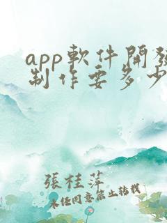 app软件开发制作要多少钱