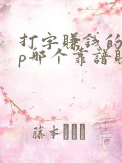 打字赚钱的app哪个靠谱赚钱还快