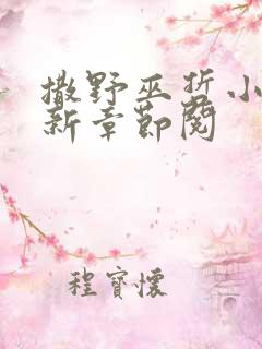 撒野巫哲小说最新章节阅