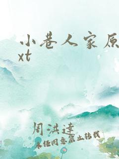 小巷人家原著txt