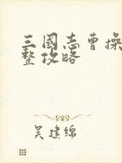 三国志曹操传完整攻略