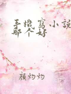 手机写小说软件哪个好