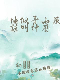 他似青山原著小说叫什么
