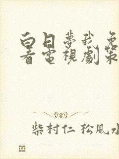 白日梦我免费观看电视剧策驰影院