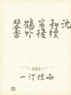 裴鹤宁和沈渡的番外后续