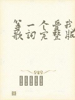 等一个爱我的人歌词完整版