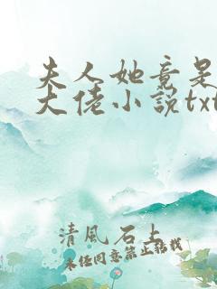 夫人她竟是全能大佬小说txt下载