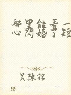 哪里能看一不小心闪婚了短剧